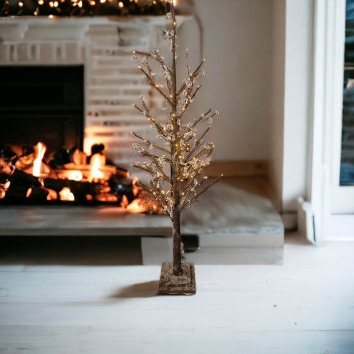 Albero Luminoso Faggio 120 cm con 96 led interno marrone |…