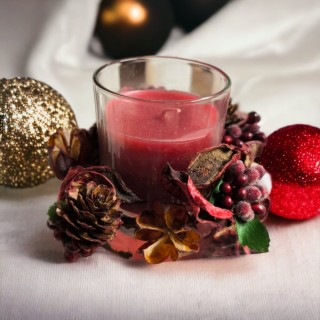 Box 2 candele rosse natale con girocandela 10 x 7 cm |…