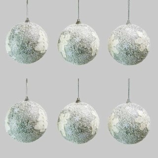 SET 6 PALLE ARGENTO INNEVATE C/RICAMO CM.8 | CarinCasa