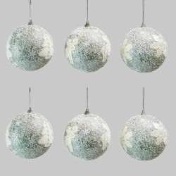 SET 6 PALLE ARGENTO INNEVATE C/RICAMO CM.8