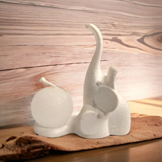 Nana coppia elefanti porta candela 8,5x9 cm | CarinCasa
