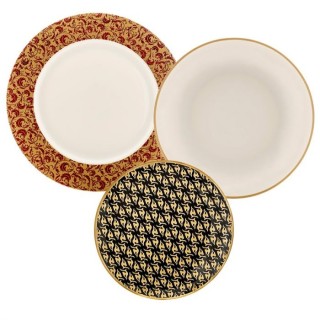 Set 2 posti tavola porcellana ortisei gold e gift Evviva |…