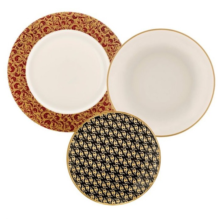 Set 2 posti tavola porcellana ortisei gold e gift Evviva |…