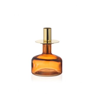 Portacandela in vetro e metallo h 14 cm | CarinCasa