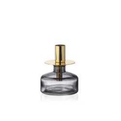 Portacandela vetro e metallo 11,5 cm