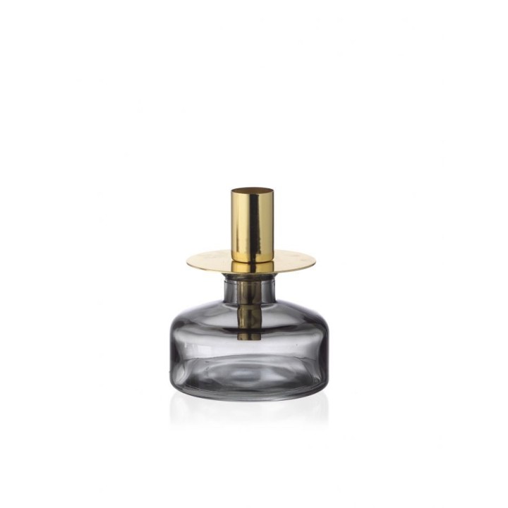 Portacandela vetro e metallo 11,5 cm | CarinCasa