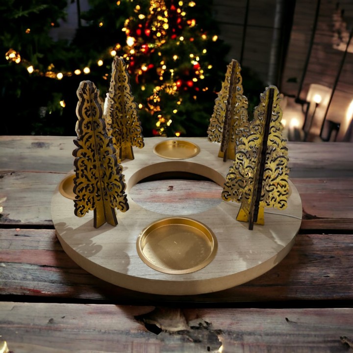 Portacandele quadruplo diam.35 cm Mascagni | CarinCasa