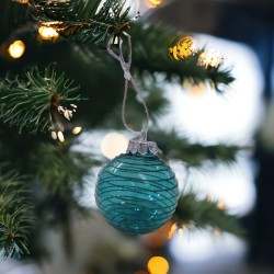 Sfera addobbo di natale verde 8 cm