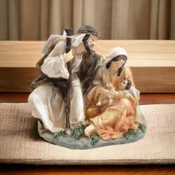 Gruppo natività mandorle 15 cm resina