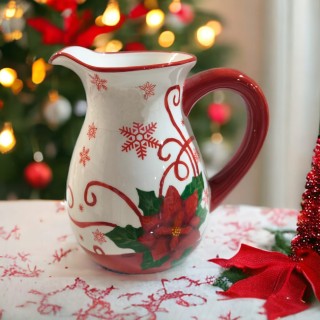 Brocca bianca natale decoro fiocchi di neve 10 x 11 cm |…