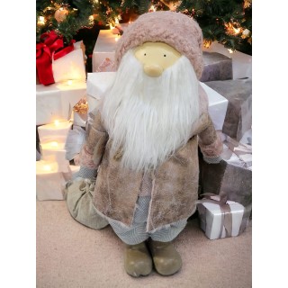 Babbo natale tricot con cappotto e sacco 56 cm pale pink…