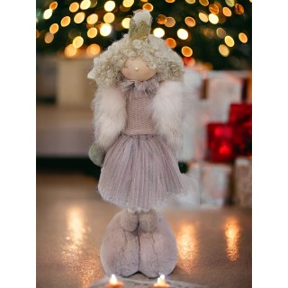 Bimba con ali tricot con pelliccia h46 cm pink rosa |…