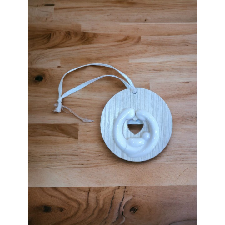 Woodwhite pearl applicazione sacra famiglia 6 cm | CarinCasa