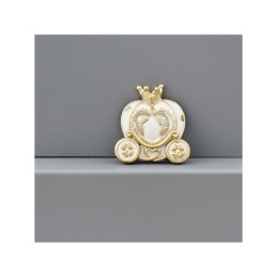 Magnete a forma di carrozza bianca e oro in resina
