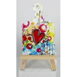 Taglierino magnete in ceramica decoro cuori 6,4X10 cm