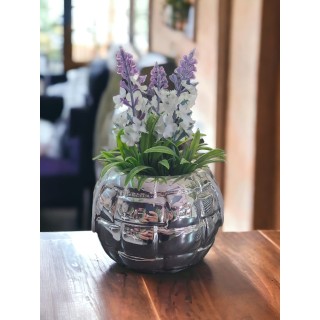 Cestino intrecciato argento 10 x 15 cm | CarinCasa