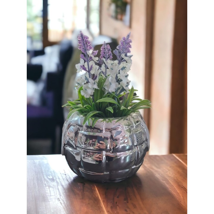 Cestino intrecciato argento 10 x 15 cm | CarinCasa