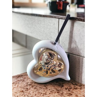 Profumatore cuore oro Mandorle 11×11.7×5.5 cm | CarinCasa