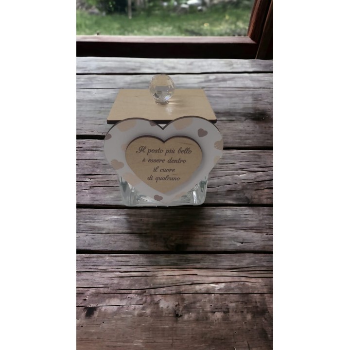Scatola cuore con coperchio noah design 8x9 cm | CarinCasa