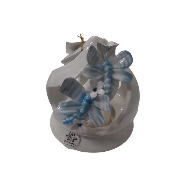 Dubai libellula celeste azzurro oro bianco 13x13 cm |…