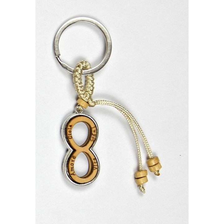 Portachiavi infinito metallo e legno