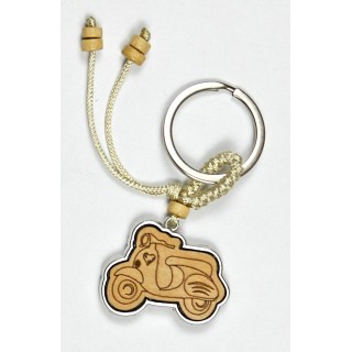 Portachiavi metallo e legno vespa