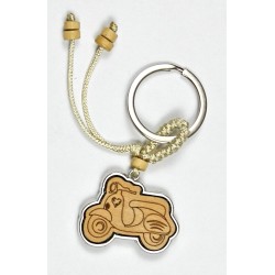 Portachiavi metallo e legno vespa