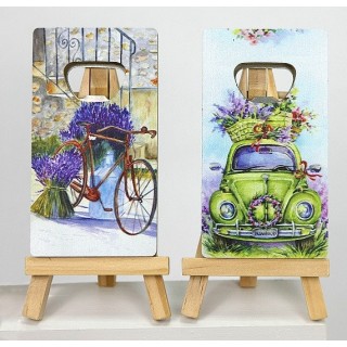 Apribottiglia Calamita in legno decoro lavanda 6x11x1 cm…