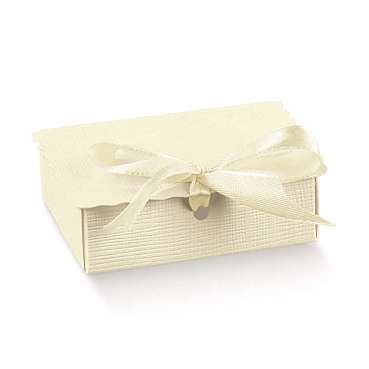 Scatola patella 140x95x45 mm 14x9,5x4,5 cm seta avorio…