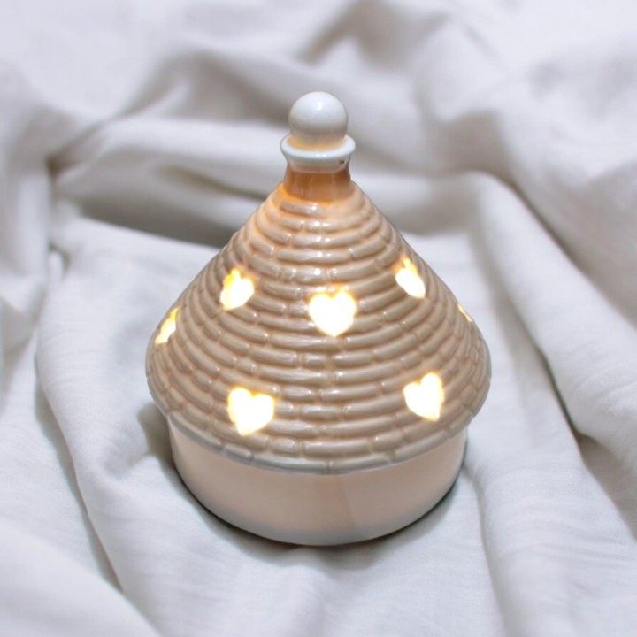 Trullo Medio C/LED Bianco/Tortora Perlata C/Box+Fazz.