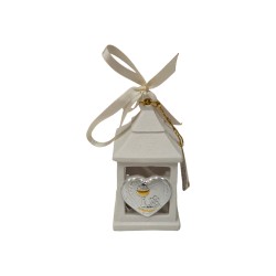 Heart lanterna led resina 5x5x10 cm placca cuore comunione Debora Carlucci