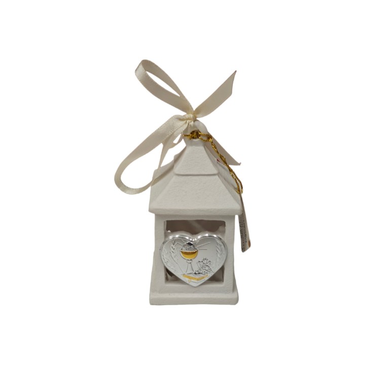 Heart lanterna led resina 5x5x10 cm placca cuore comunione…