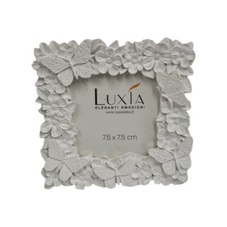 Cornice quadrata bianca decoro fiori e farfalle interno 7x7…