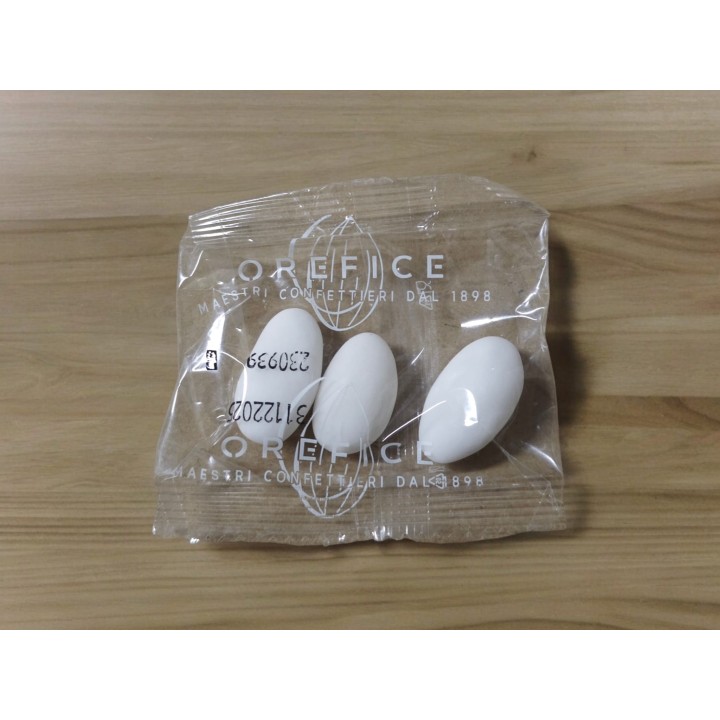 Sacchettino di confetti imbustati mandorla igienici 3 pz Orefice confetti