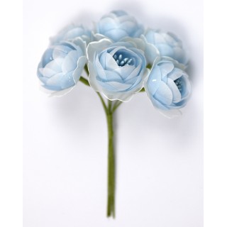 Fiore mini rosa in tessuto light blue - azzurro diametro 4…