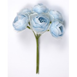 Fiore mini rosa in tessuto light blue - azzurro  diametro 4 cm