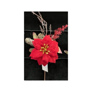 Pick stella di natale rossa con pistilli oro diametro 12 cm…