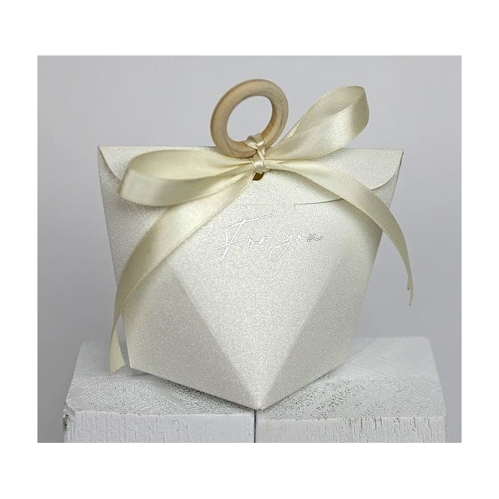 Scatola segnaposto aprifesta for you avorio con fiocco in…