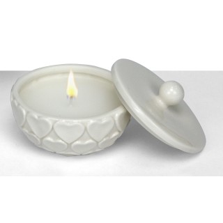 Candela porcellana con cuori 10,3X10,3X7,5 cm con scatola…