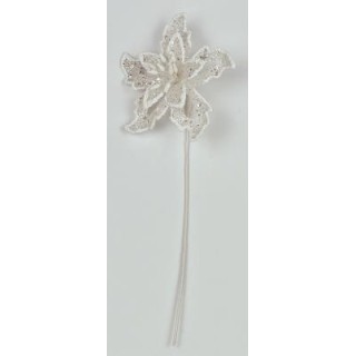 Stella natale plastificata con glitter col.Bianco diam.5 cm…