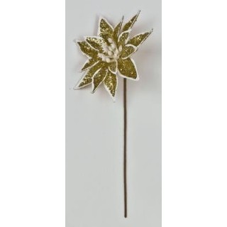 Stella natale plastificata con glitter col.Oro diam.8 cm |…