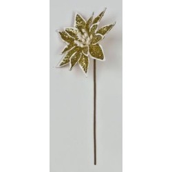 Stella natale plastificata con glitter col.Oro diam.8 cm