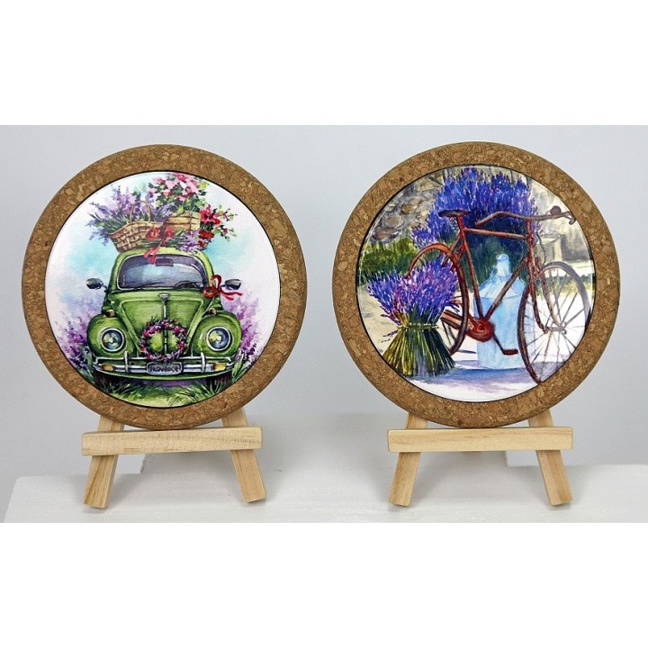 Sottobicchiere ceramica e sughero dec lavanda diametro 11…