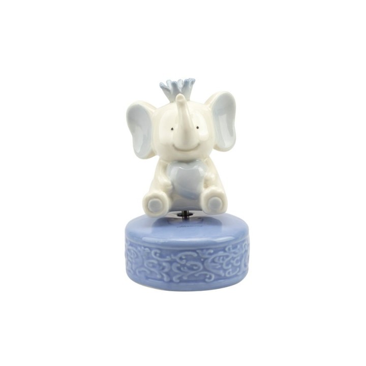 Carillon elefante celeste con corona e cuore