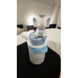 Carillon elefante celeste con corona e cuore