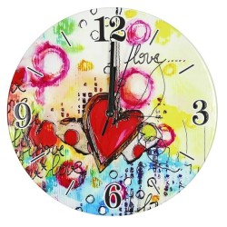 Orologio in ceramica decoro cuori 25 cm con gift box