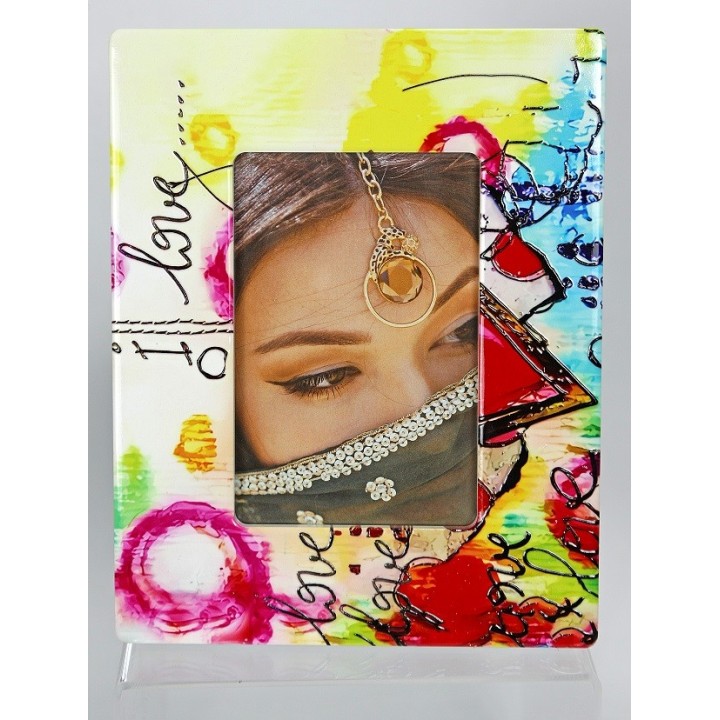 Cornice in ceramica decoro cuori 23x18 cm | CarinCasa