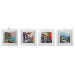 Quadretti quadri in mdf e ceramica paesaggi 25x2x25 cm