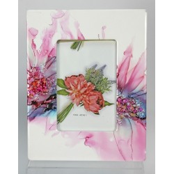 Cornice in ceramica decoro fiori 23x18 cm gift box