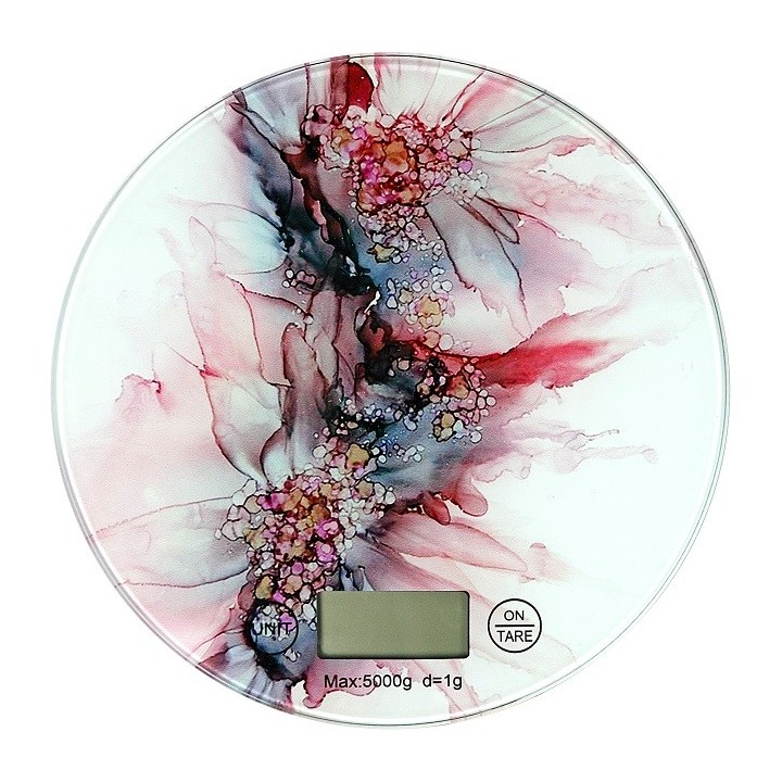 Bilancia alimentare 5 kg decoro fiori 20 cm | CarinCasa